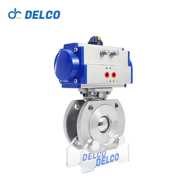 DELCO из нержавеющей стали 304 Италия вафельный тип короткие тонкие пневматические шаровые клапаны