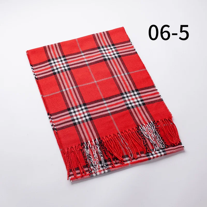 Custom Winter Scarf Women Plaid Scarves With Tassel