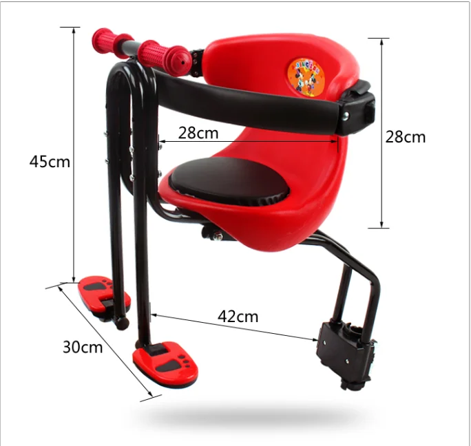 Hot Sale New Mountain road bike child safety seat baby cushion kids saddle with backrest foot pedals for 0-6 years old