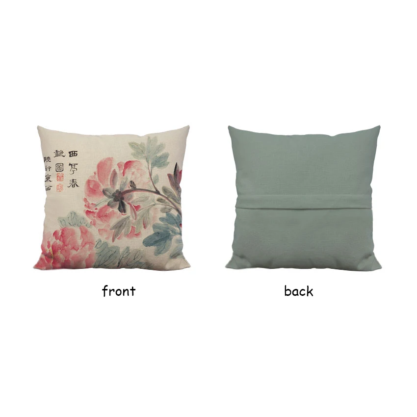 Home decoration Simply style Custom Pattern size shape silk washed throw Pillow case for living room bedroom