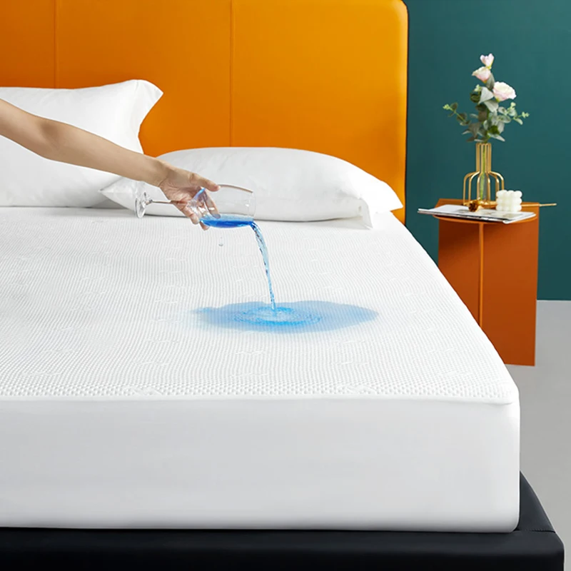 King Queen Tpu Breathable Waterproof Bed Cover Mattress Protector for Baby Kids Twin Size White Customized Logo Woven Adults