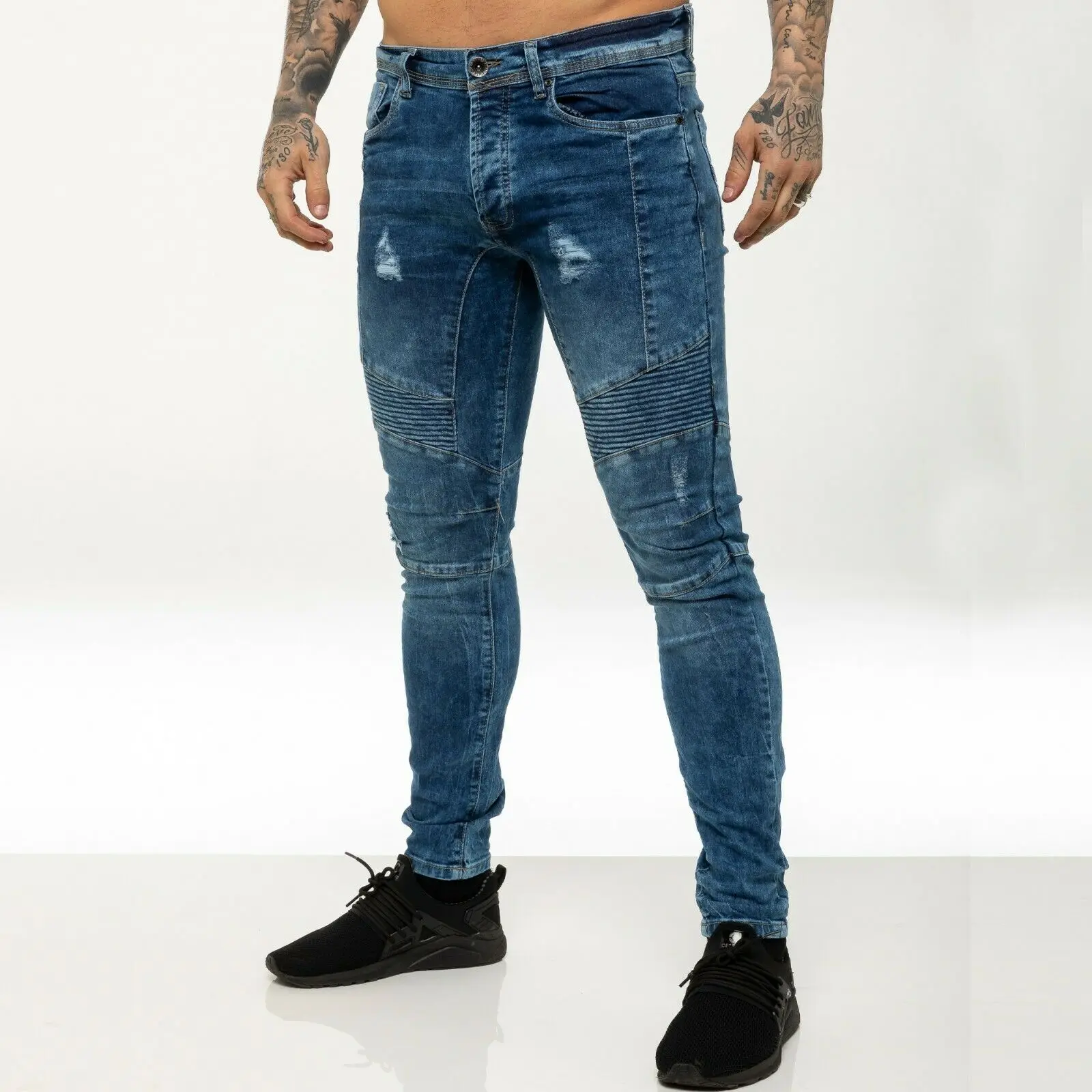 Supplier of international brands---Custom Made tapered stacked jeans men slim fit pants men jeans trouser