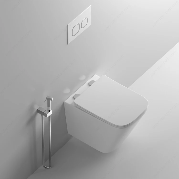 BTO Cheap style white water closet wc sanitary ware p-trap toilet washdown rimless wallhung toilet for bathroom wall hung