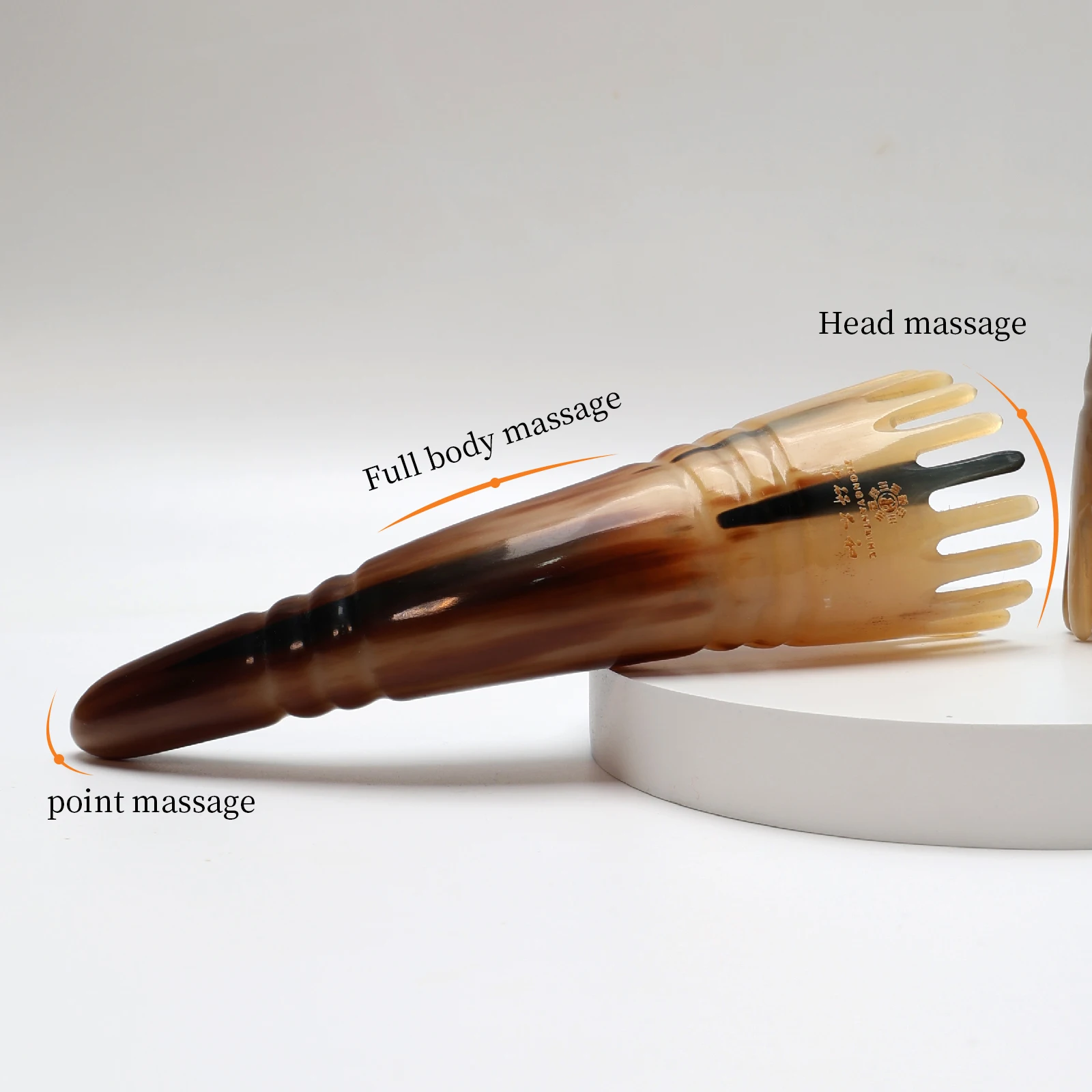Buffalo Meridian  Massage Natural Comb No Static Cattle Horn Hair Comb