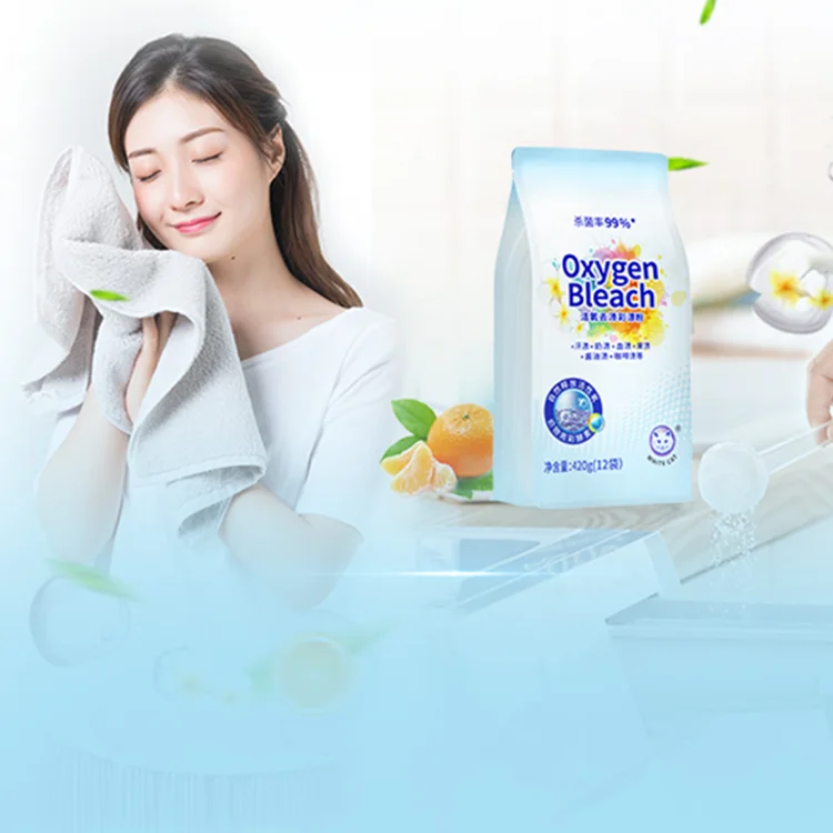 Hot Selling Blue Bubble Bleach Block Powder Automatic clothes Cleaner  for white clothes