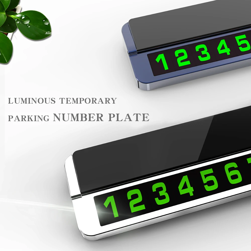 Car Accessories Aluminum Alloy Temporary Car Parking Phone Number Plate