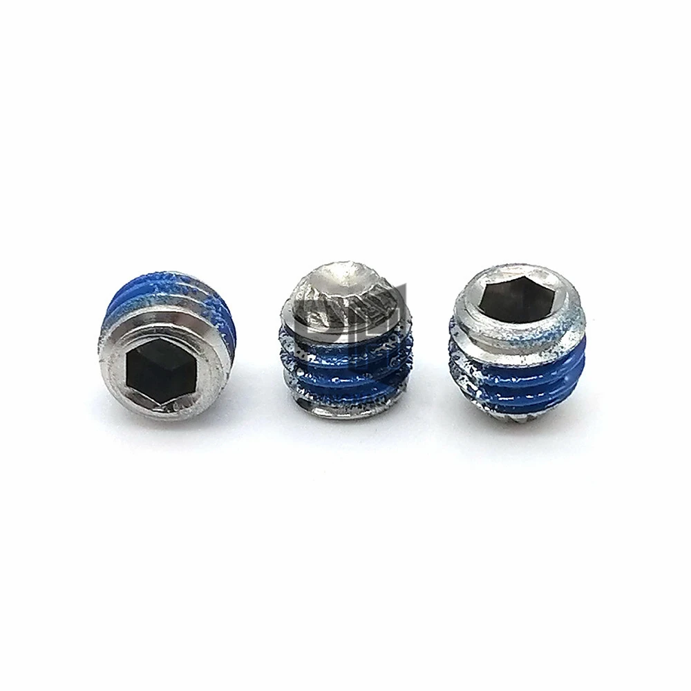 Direct Sale Knurled Set Screw with Anti-Loose Nylon Patch and Serrated Machine Thread Nylock Screw Grub Screw