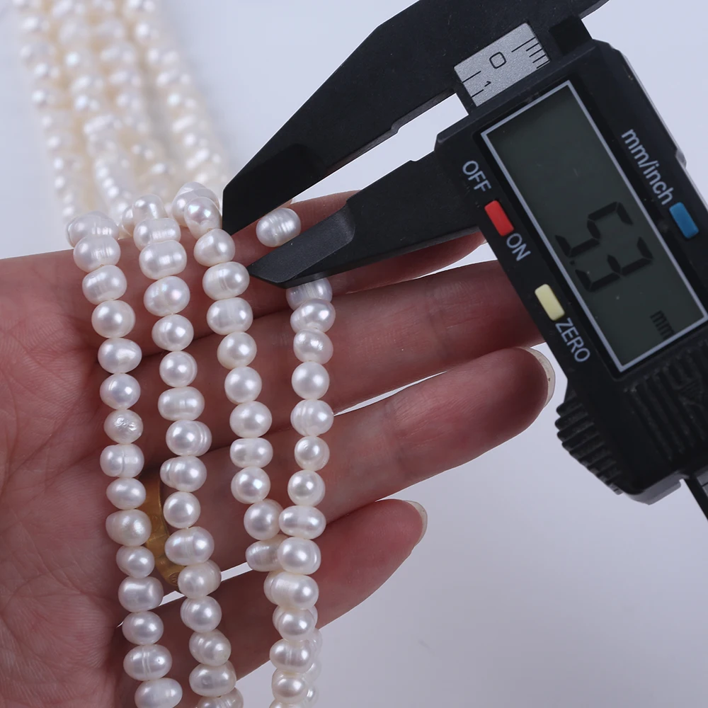 Wholesale  5-6mm  Potato  Pearl  Strands River Pearls For Pearl-Jewelry