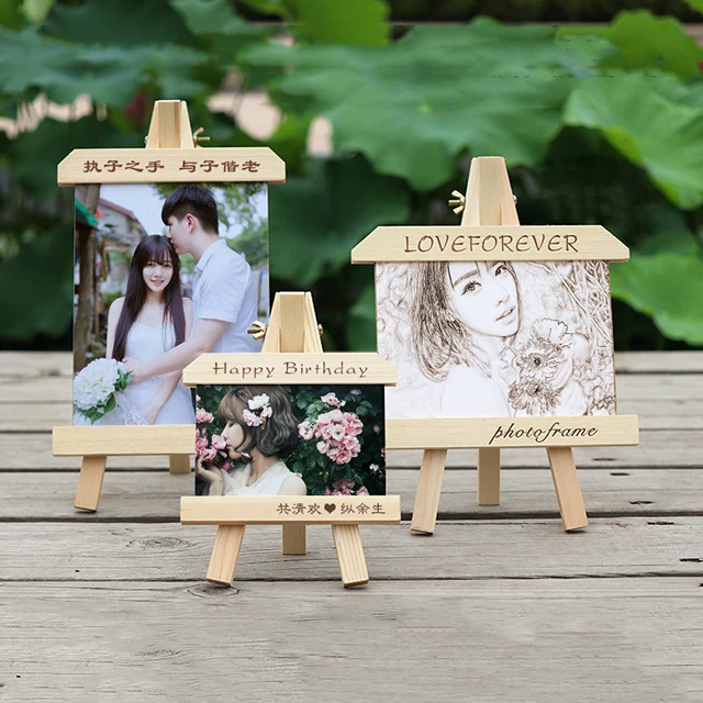 
Pine wood photo frame easel photo frame multi-size custom picture frame wedding birthday gift 