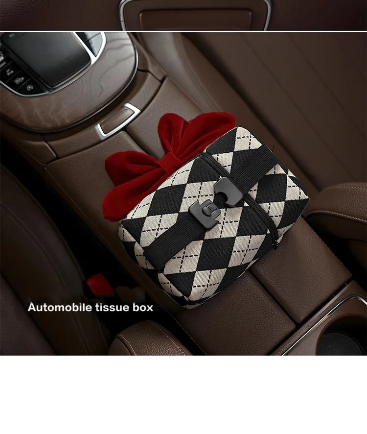 Customizable Logo Car Leather Tissue Box Hanging Car Seat Back Sunroof Visor Armrest Box Creative Paper Box Automotive Supplies
