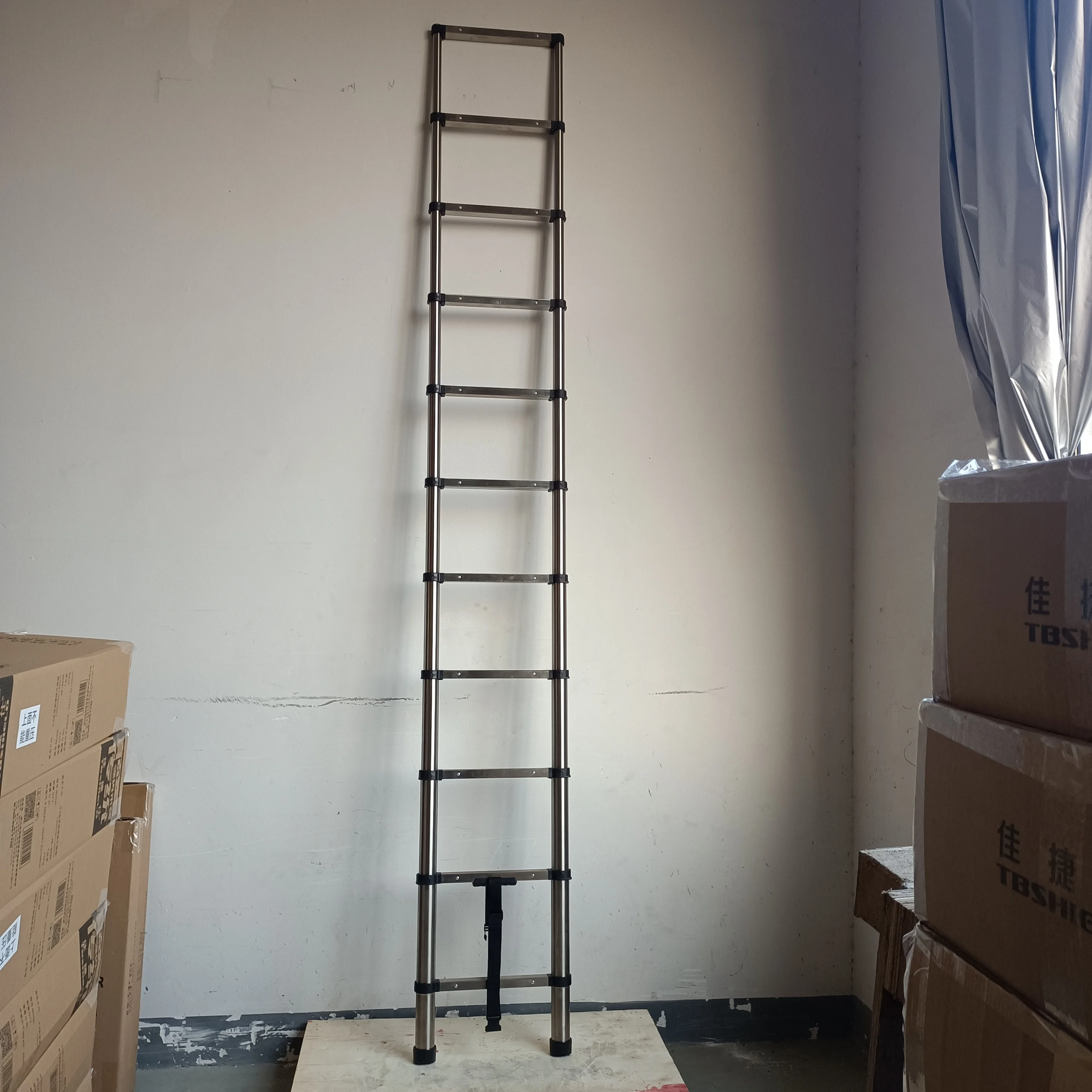 high quality new material 3.2 m stainless steel telescopic ladder ladders steel ladders