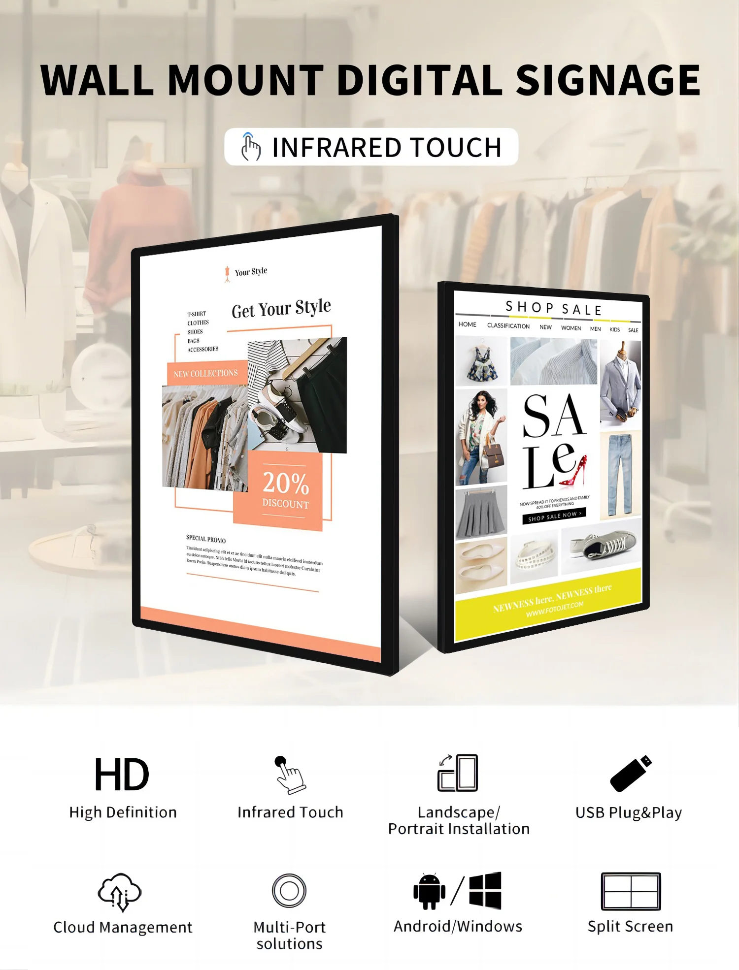 Ultra Slim 42 Inch  Capacitive Touch Display Game Monitor Available for Wall Mounting With Exceptional Clarity and Performance