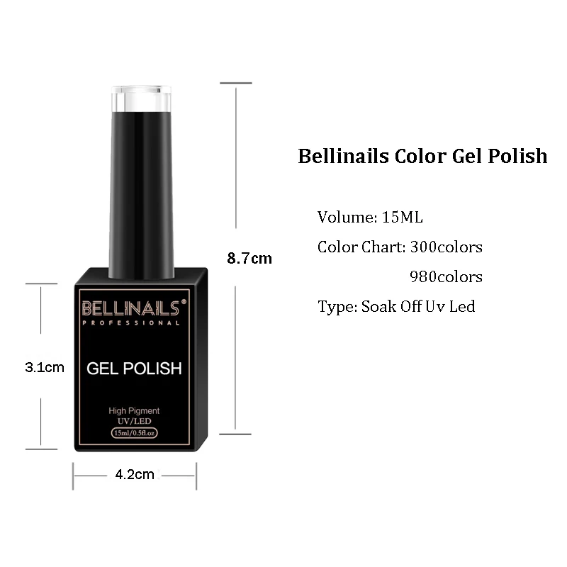 Оптовые поставки гель-лака Bellinails для УФ-лампы ногтей 300 цветов в комплекте цветной светодиодный