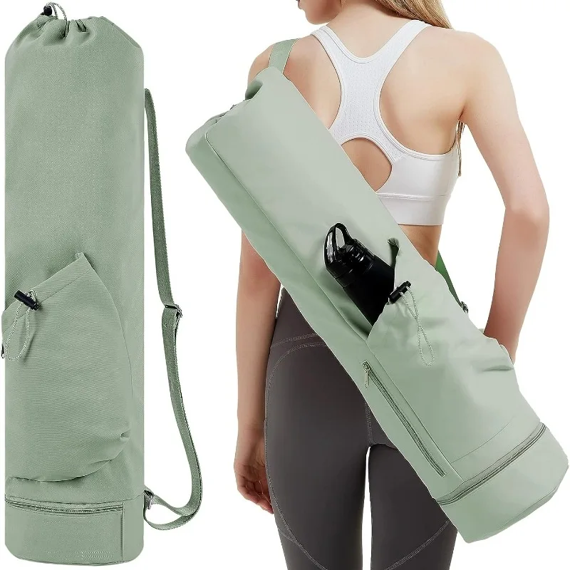 Wholesale Custom Gym Bag with Adjustable Shoulder Strap Polyester Yoga Mat Bag with Water Bottle Pocket Yoga Mat Storage Bag