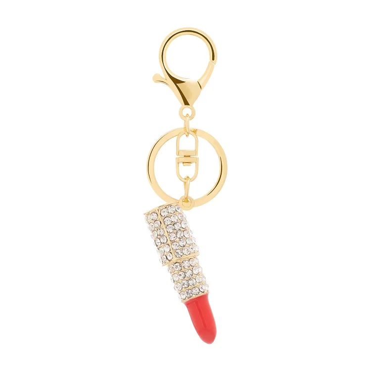 Popular hot selling lipstick holder keychain korean fashion style multi-purpose key chain DIY creative lips keychain