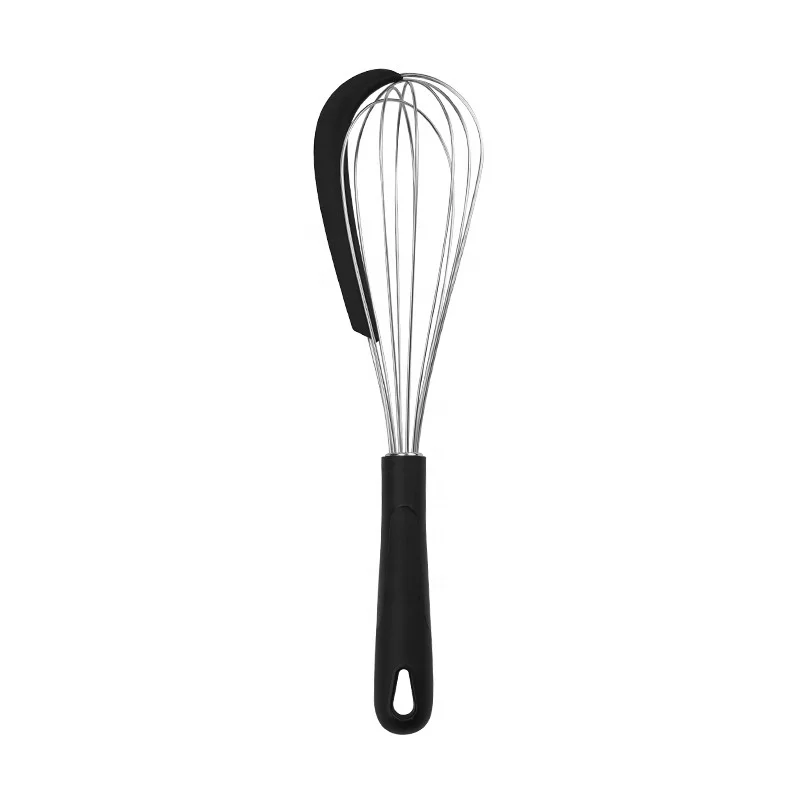 2023 Hot Selling Manufacture Stainless Steel Whisk  2 In 1 New Silicone Spatula Egg Whisk Manual Egg Beat
