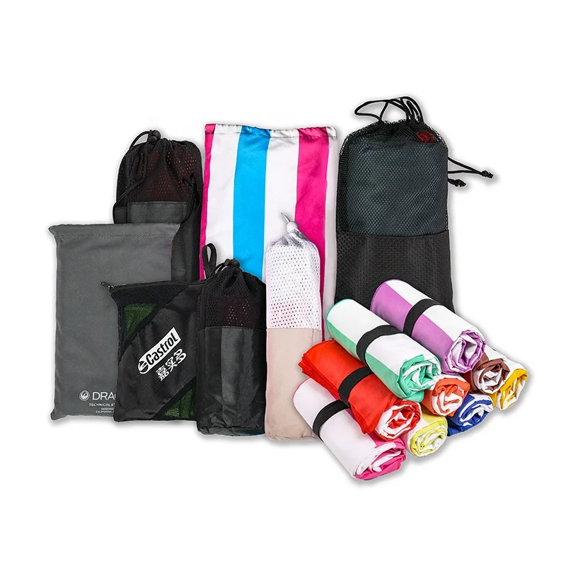 Wholesale Kids Fast Drying XL Sand Resistant Suede Beach Microfiber Towel With Logo