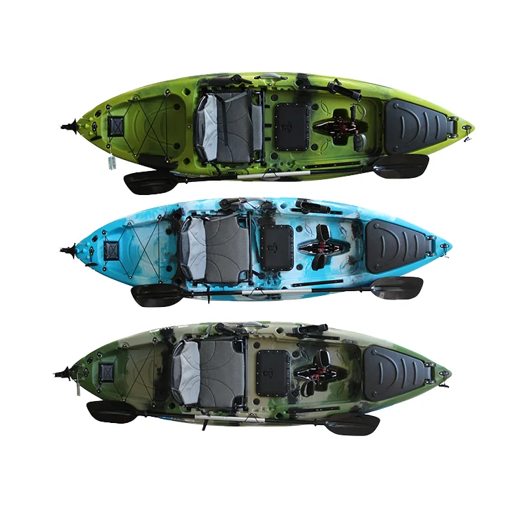 Wholesale 2023 OEM Pedal Kayak with Rudder System Cheap LLDPE Fishing Rowing Boat for Outdoor Drifting on Sale