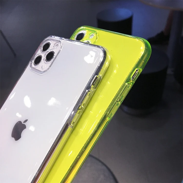 For iPhone 12 Neon Case, Shockproof for iPhone 11 XS Max XR 7 8 Plus Girl Neon Clear Phone Cover for iPhone 12 Pro Max Case
