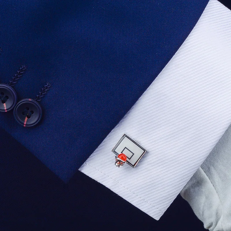 SAVOYSHI Newest Basketball hoop Cufflinks for Mens High Quality Novelty Sports Cuff links Brand Male Suit Shirt Cuff Accessories