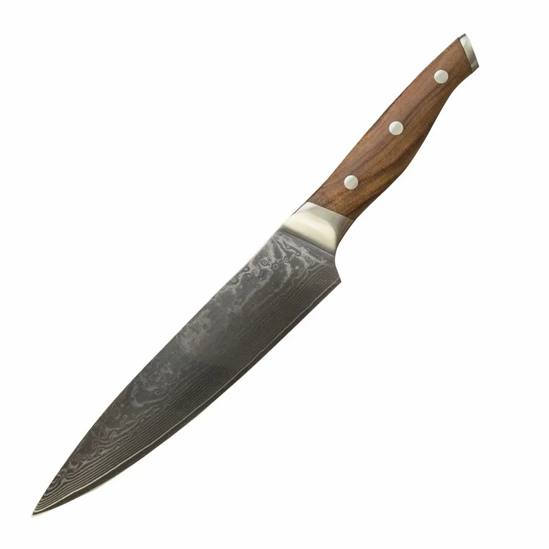 Japanese damascus steel double bolsters kitchen meat cleaver chef cooking knife