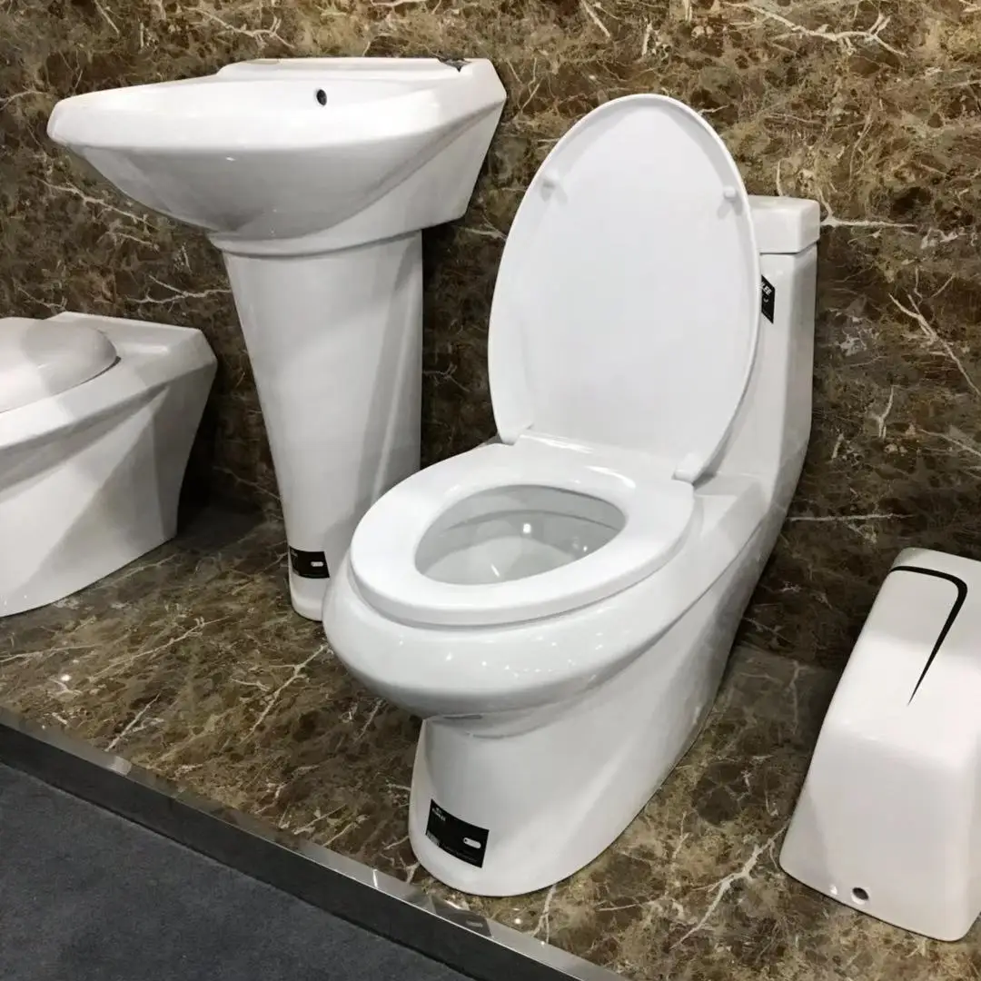 Hot Selling Sanitary Ware Toilet Suite Factory Ceramics Public WC Bathroom One Piece Toilet Seat Equipment For Home