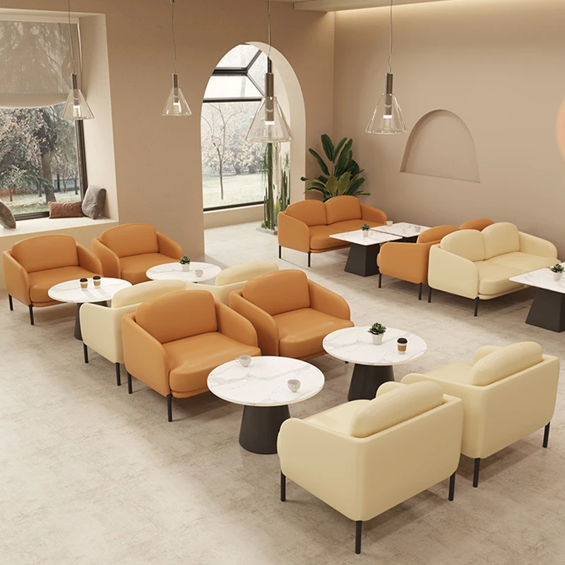 Milk tea shop sofa simple rest area studio dessert shop book bar reception negotiation casual cafe table and chairs