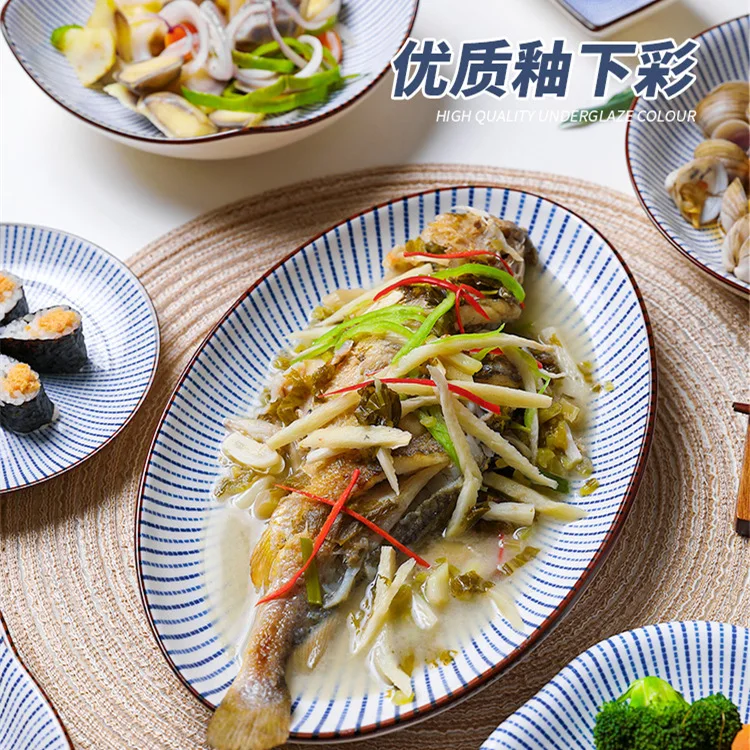 Factory direct wholesale restaurant ceramic dinner set Japanese style hotel irregular porcelain plates and dish dinnerware sets