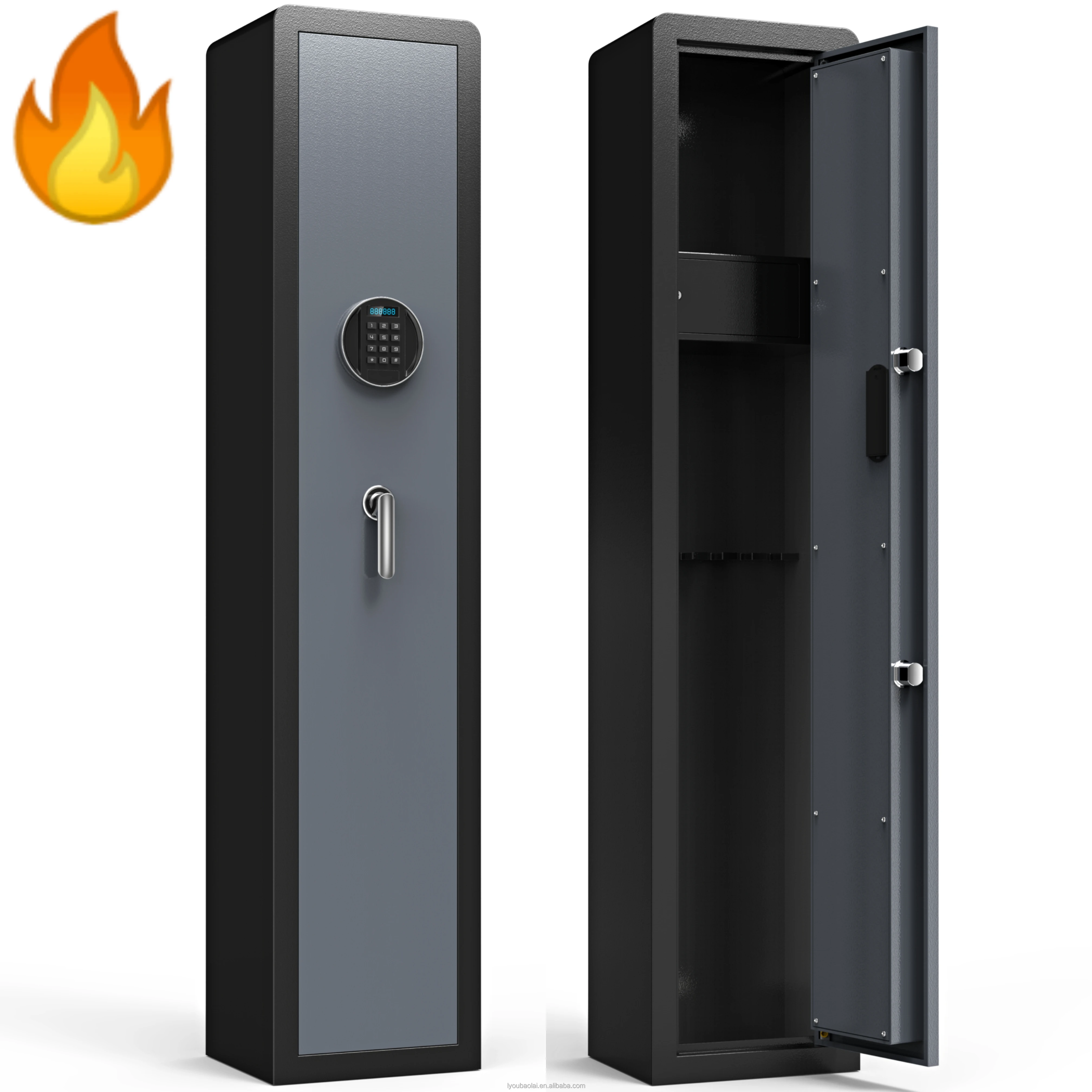 
gun safe OUBAO Weapon Safe Lock Box for Pistol Biometric Electronic Lock for car home office portable smart Gun Safe 