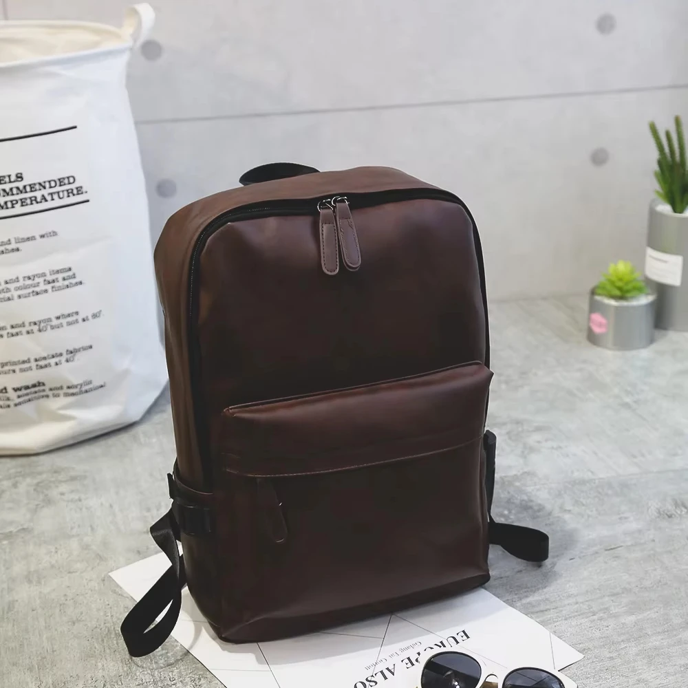 Custom Business Bag Travel Vegan Leather 15.6 Inch Laptop Computer Backpack Waterproof Campus School bag