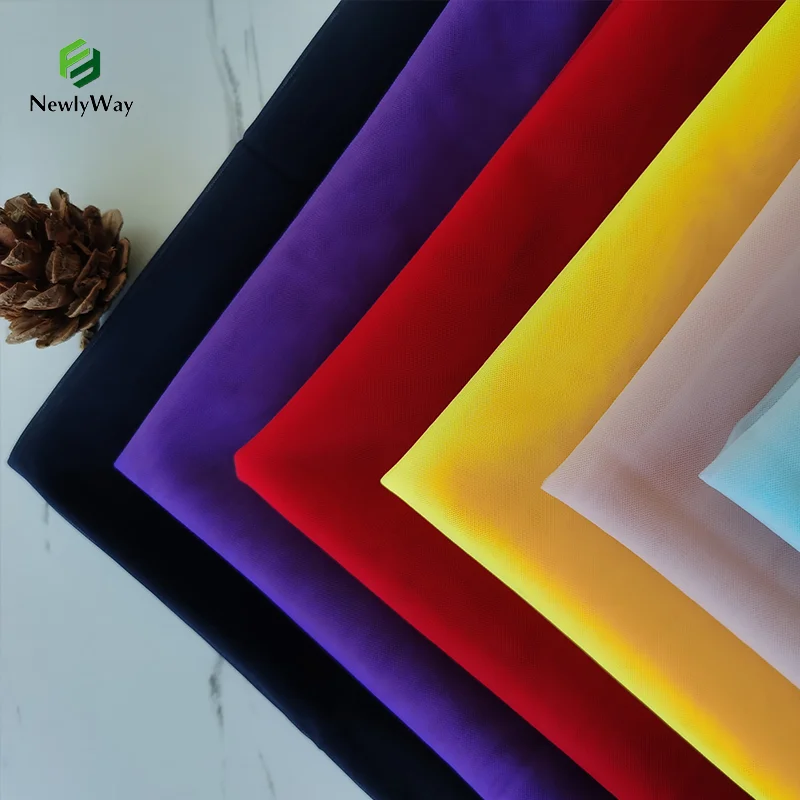 Keqiao Wholesale 100% Polyester 20D Rhombus Mesh Net Swiss Tulle Fabric For Woven Dresses