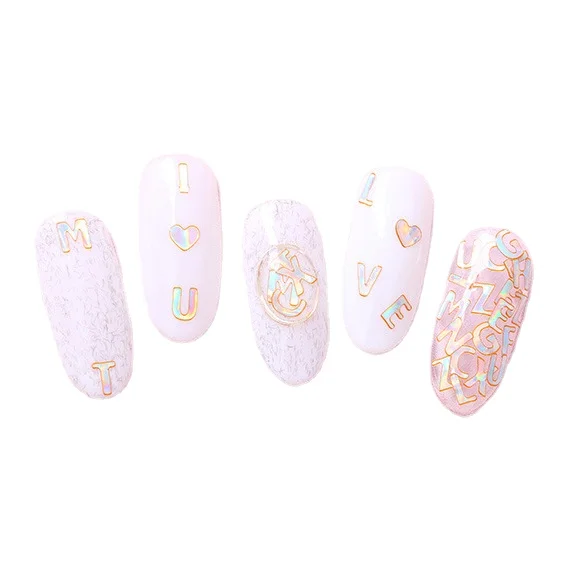Factory Direct Hot-Selling Boxed Nail Art Jewelry Design Laser Nail Sticker nail bottle sticker