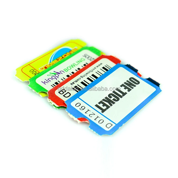 Customized Arcade Game Raffle Redemption Ticket Printing
