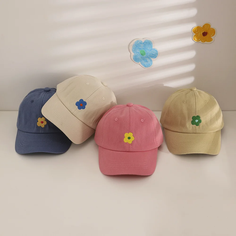 MTBB Kids Relaxed Fit Strapback Cap 2022 Unstructured Soft Cotton Flower Adjustable Hat Girls 2-4Y