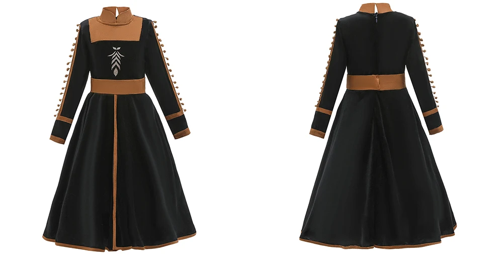 2019 New Arrivals Anna Elsa Princess Dress Elegant Kids Dresses for Girls Cosplay Christmas New Year Costume D0143