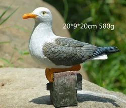 Lifelike Seagull Resin Crafts Landscape Bird Sculpture Outdoor Garden Decoration Ornament
