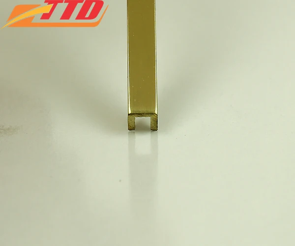 Customized 99.99% Solid Copper Brass Rod Bar U Shape Brass Castings and Various Shapes Brass Strip Metal Tile Trim