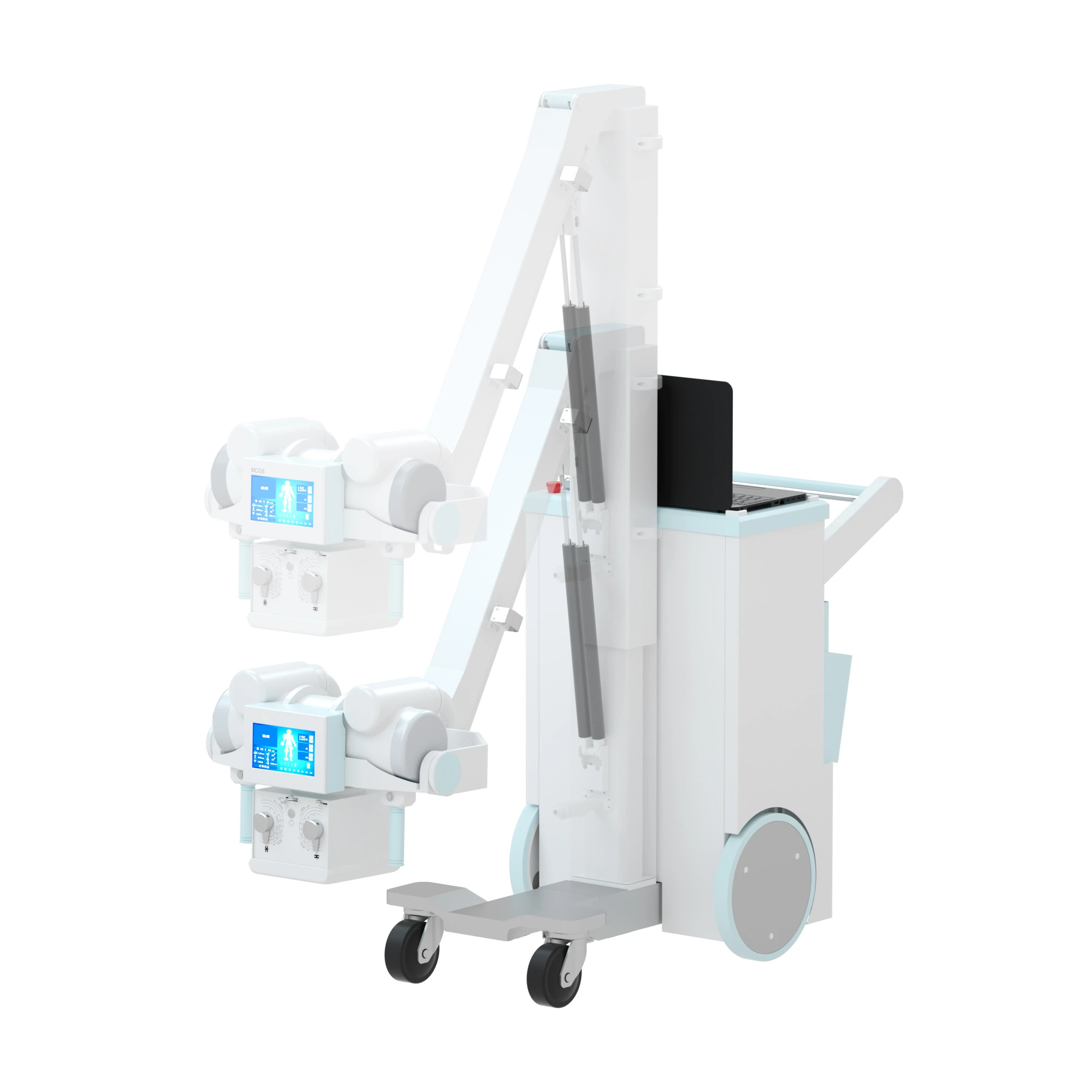 digital radiography 32kw Mobile x ray machine, High Frequency Mobile DR x-ray with flat panel detector
