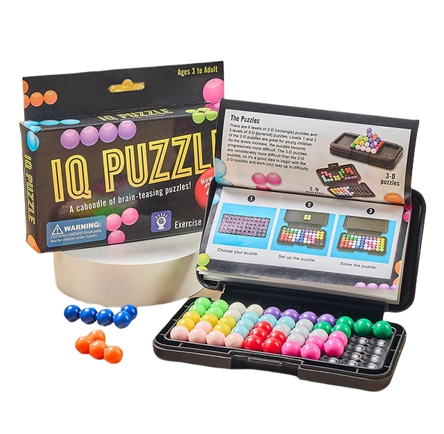 Educational Brain Training interactive Game smart bead pocket game Magic Beads IQ 2D 3D puzzle game Wisdom Beads
