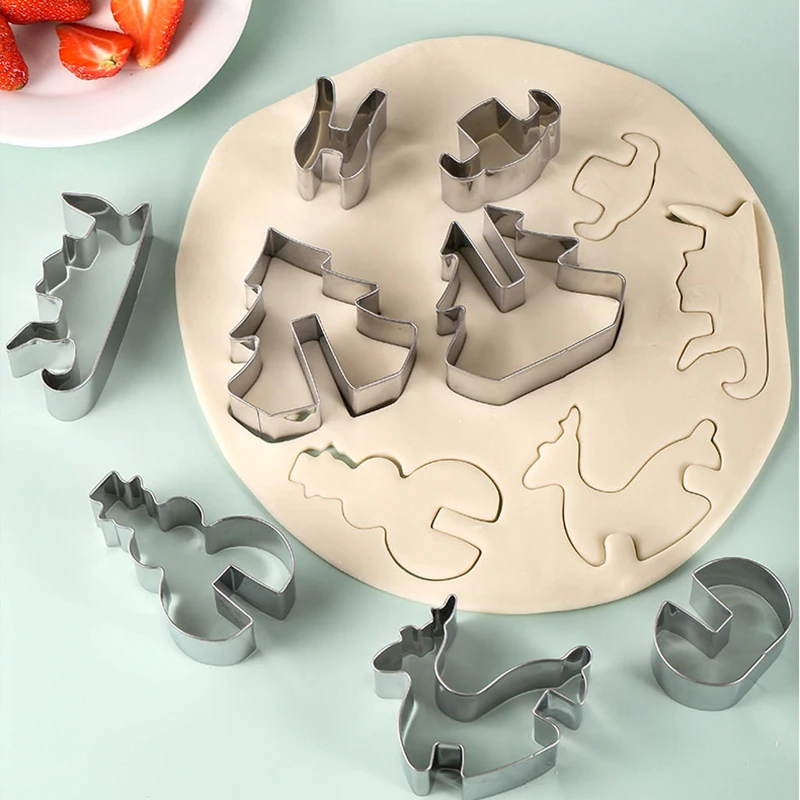 Wholesale Baking Diy Mold 8pcs Christmas Tree Stainless Steel Cookie Cutter