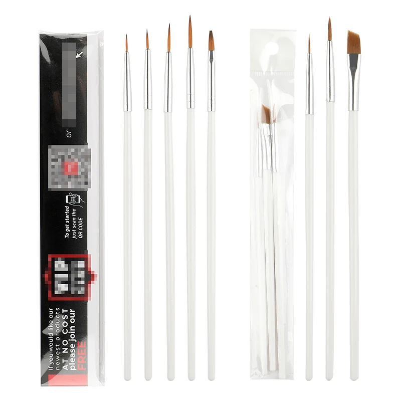 Оптовая продажа Детская кисть для рисования белая пластиковая ручка нейлоновая Миниатюрная модель детальная