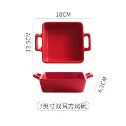 Nordic cutlery ceramic amphorae square creative baking dish cheese home microwave oven baking dish