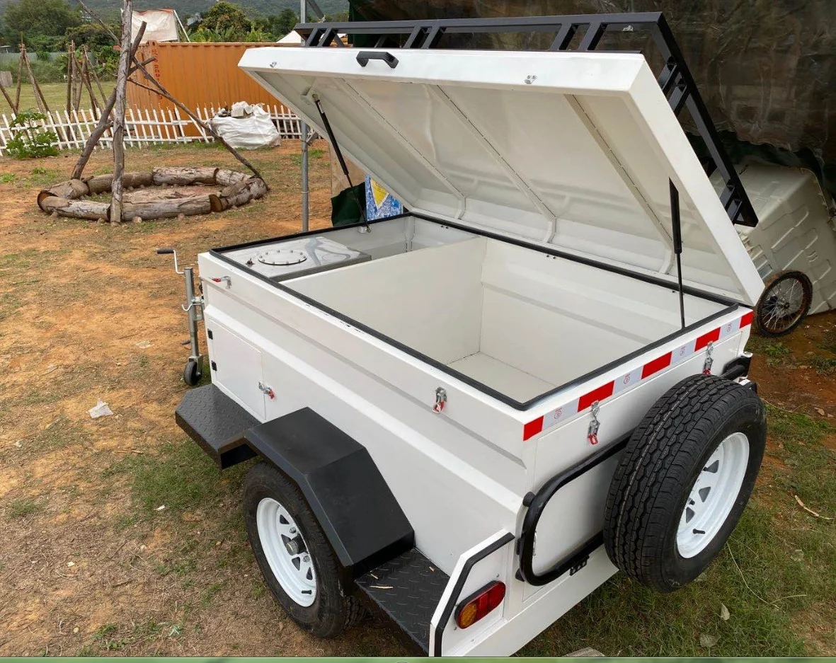 Top Quality 4x4 Off Road Light Weight Small Camping Travel Trailers with Spare Tire