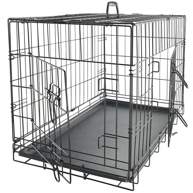 high quality double door folding metal dog cage dog crate manufacturer