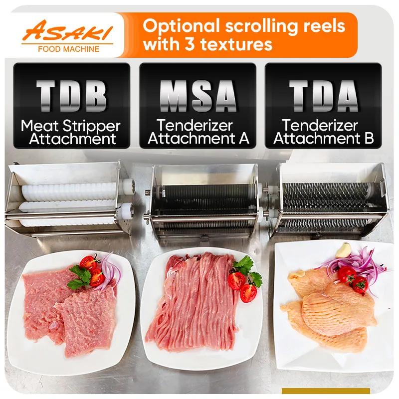 ASAKI Factory Electric Meat Stripper Stainless Steel Meat Tenderizer Tool Commercial  Electric Meat Tenderizer Machine
