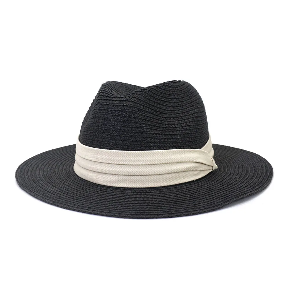 BESTELLA Brand Wholesale custom logo print large brim summer beach outdoor sunshade color contrast wide brim felt fedoras hat