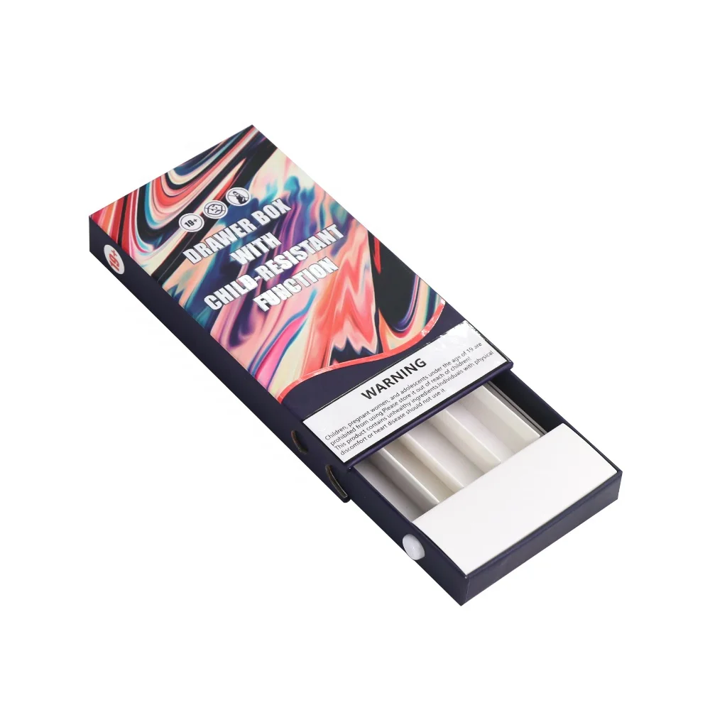 Custom OEM child proof resistant CR Press Button Printed Luxury Joint tube Case 5 Units Pre Roll Packaging Cigarette Boxes