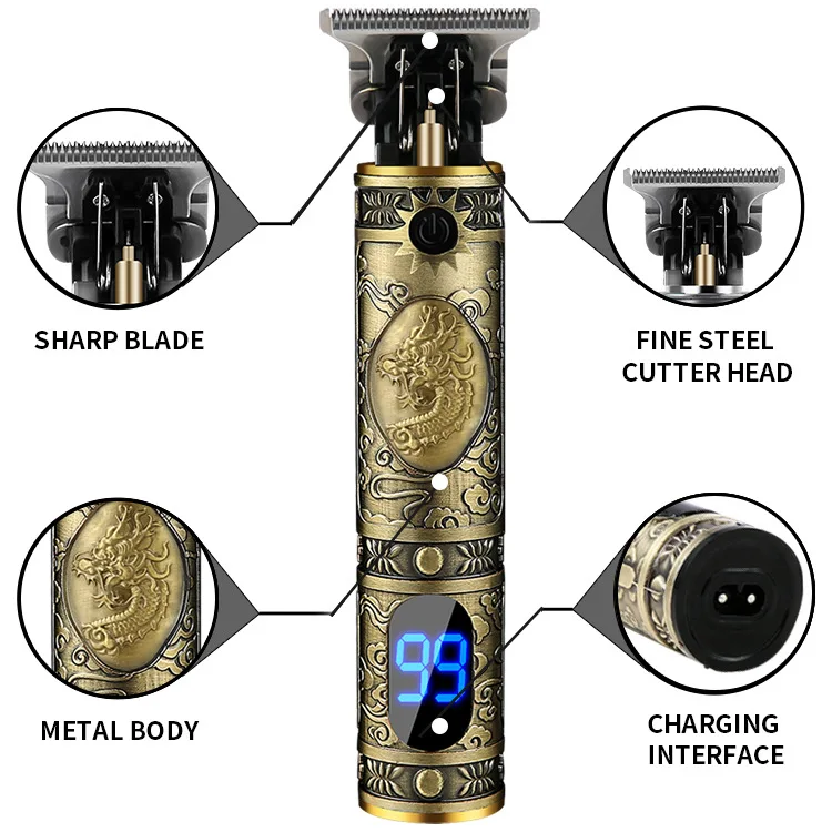 USB T9 Baldheaded Hair Clippers Electric hair trimmer Cordless Shaver Trimmer 0mm Men Barber Hair Cutting Machine