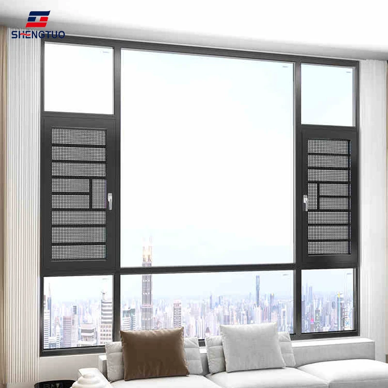 Modern design double glazed aluminum windows in pakistan factory price aluminum windows with mosquitoes net