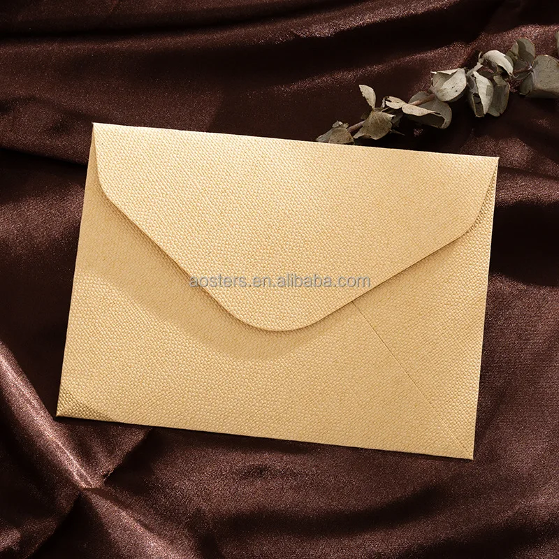 Custom brown Kraft paper wedding invitations thank you cards small mini envelopes card with logo